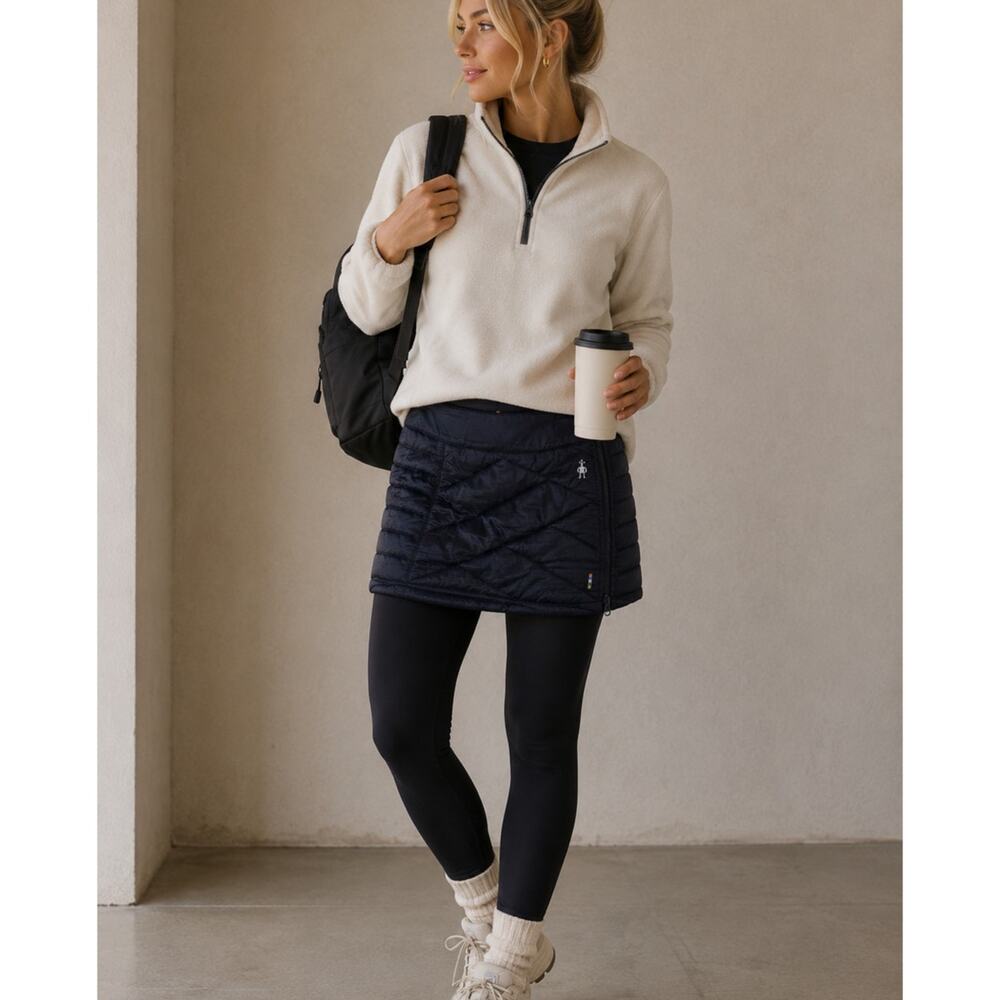 Smartwool Black Quilted Puffer Mini Skirt Womens XS Gorpcore Outdoors Hiking